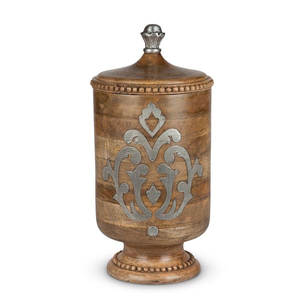 Unbranded Wood and Metal Large Canister