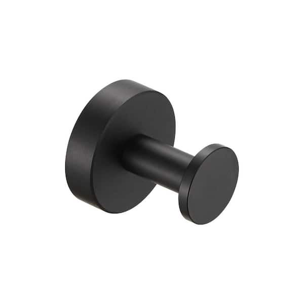 cadeninc Wall-Mounted Round Bathroom Robe Hook and Towel Hook in Black (1 Bx -Box) DR-LQYJ-032 - The Home Depot