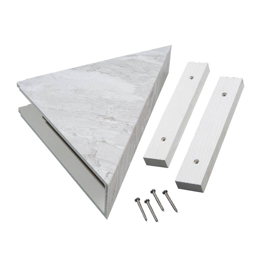 Iced Pewter Vinyl Waterproof Corner Shower Shelf