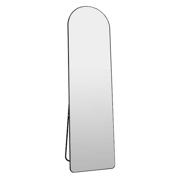 Cesicia 16.5 in. W x 59.8 in. H Arched Black Full Length Standing Floor Mirror