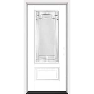 Performance Door System 36 in. x 80 in. 3/4-Lite Left-Hand Inswing Element White Smooth Fiberglass Prehung Front Door