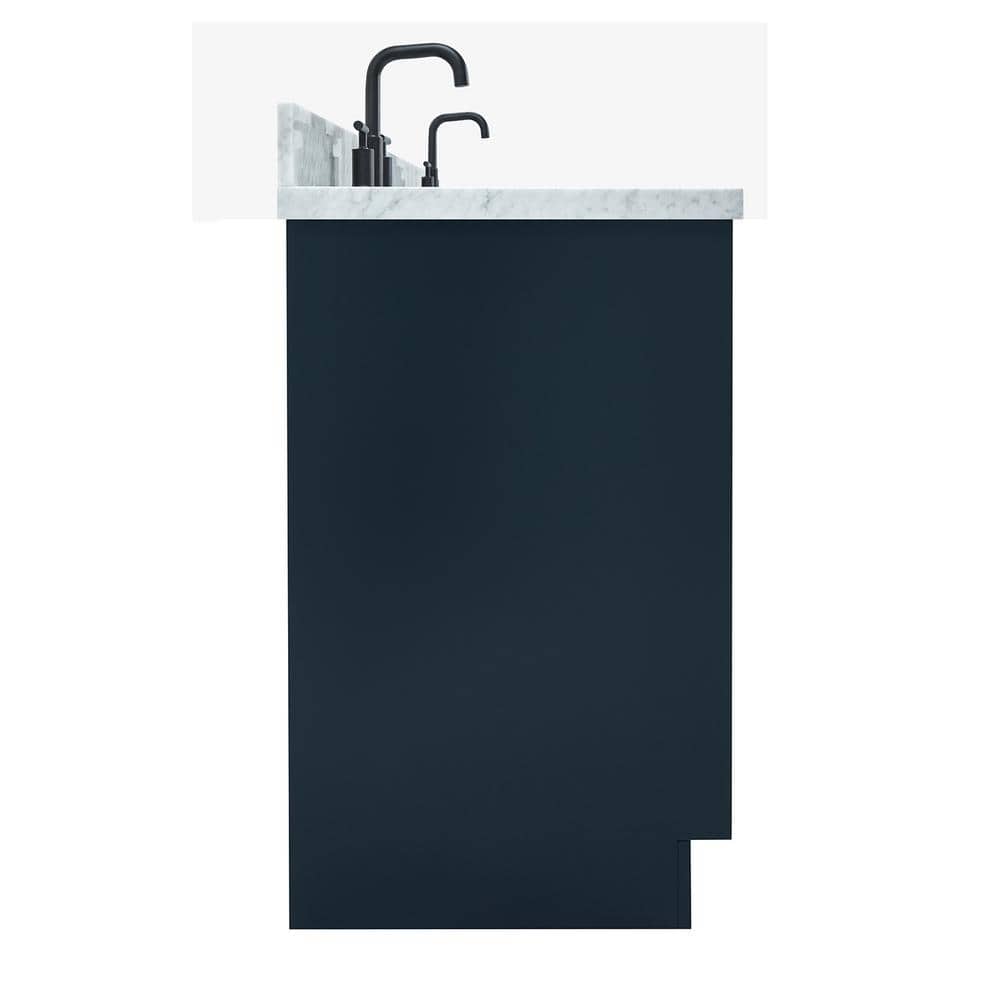 Midnight Blue Double Sink Vanity with Italian Carrara Marble Top
