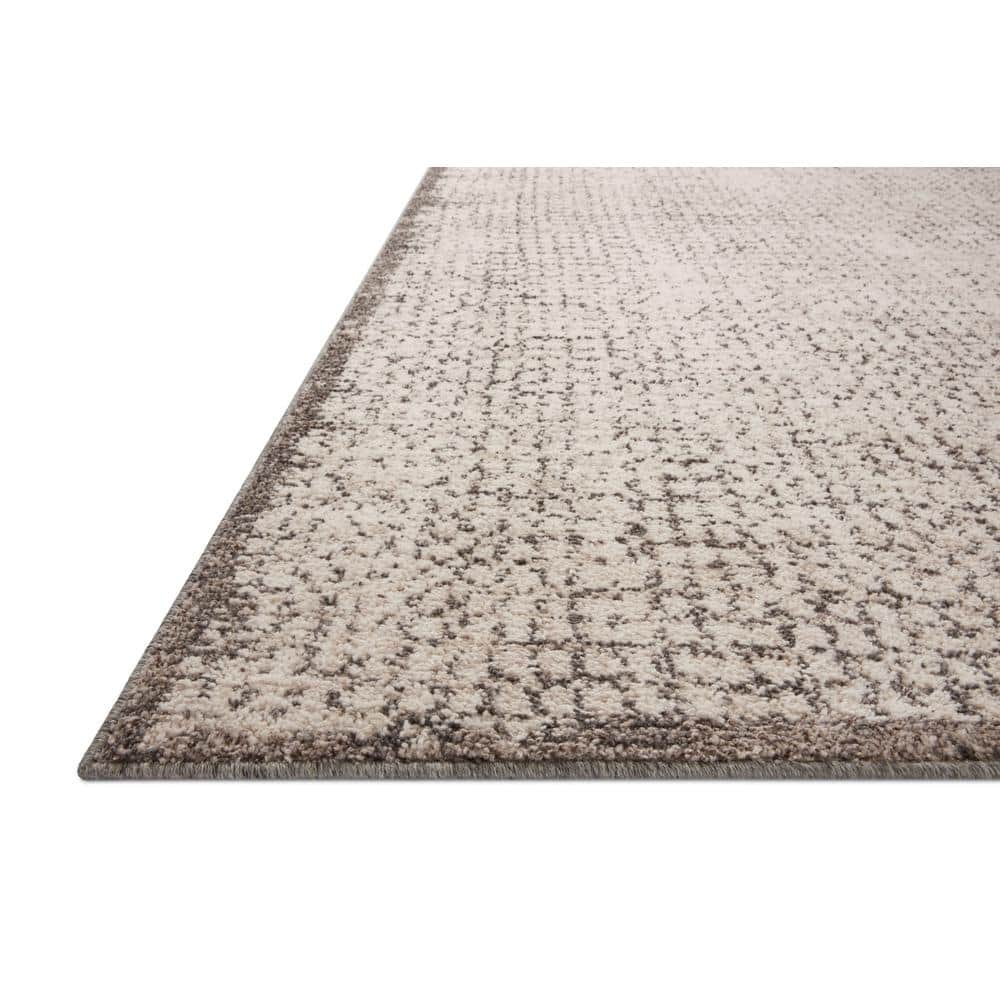 Darby Ivory and Stone Hand-Knotted Synthetic Accent Rug 2'-7" x 4'