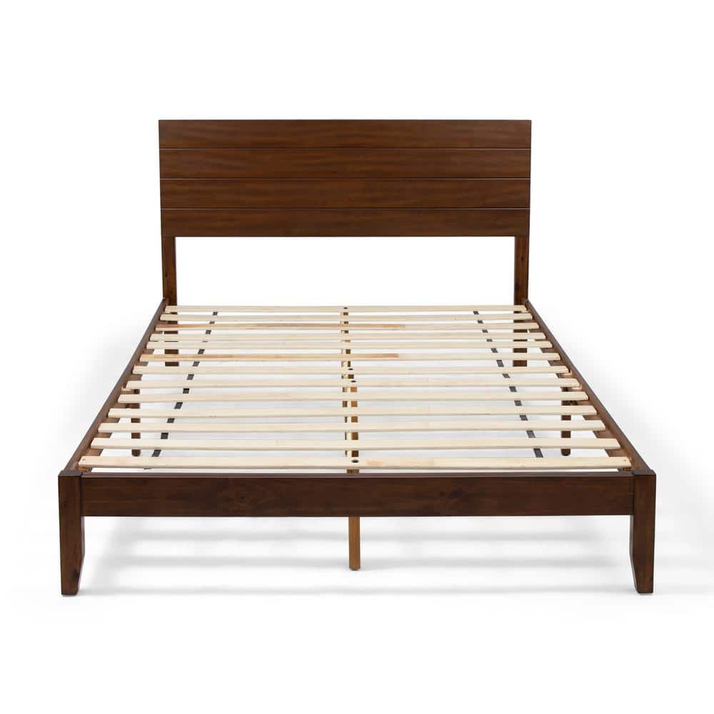 Queen Bed Frame With Headboard, Light Brown Wood Bed Frame