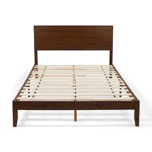 Edgecombe Dark Brown Queen Bed Frame with Headboard