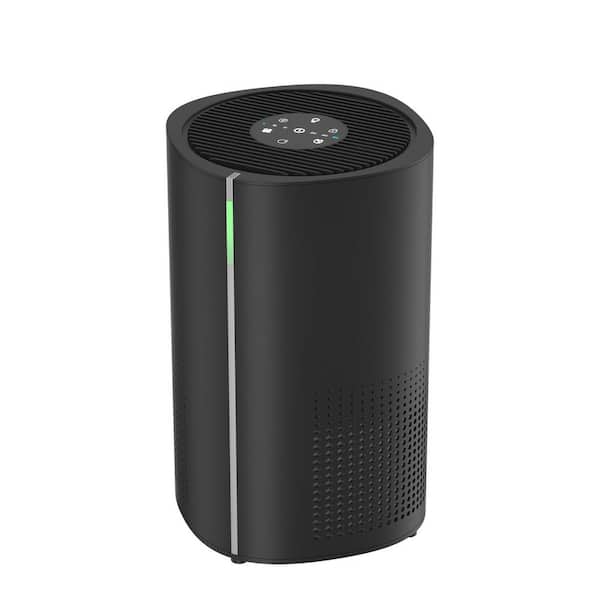 258 sq. ft. 3-Speed HEPA-True Personal Room Air Purifier in Blacks, with Timer, PM2.5 Concentration Detection