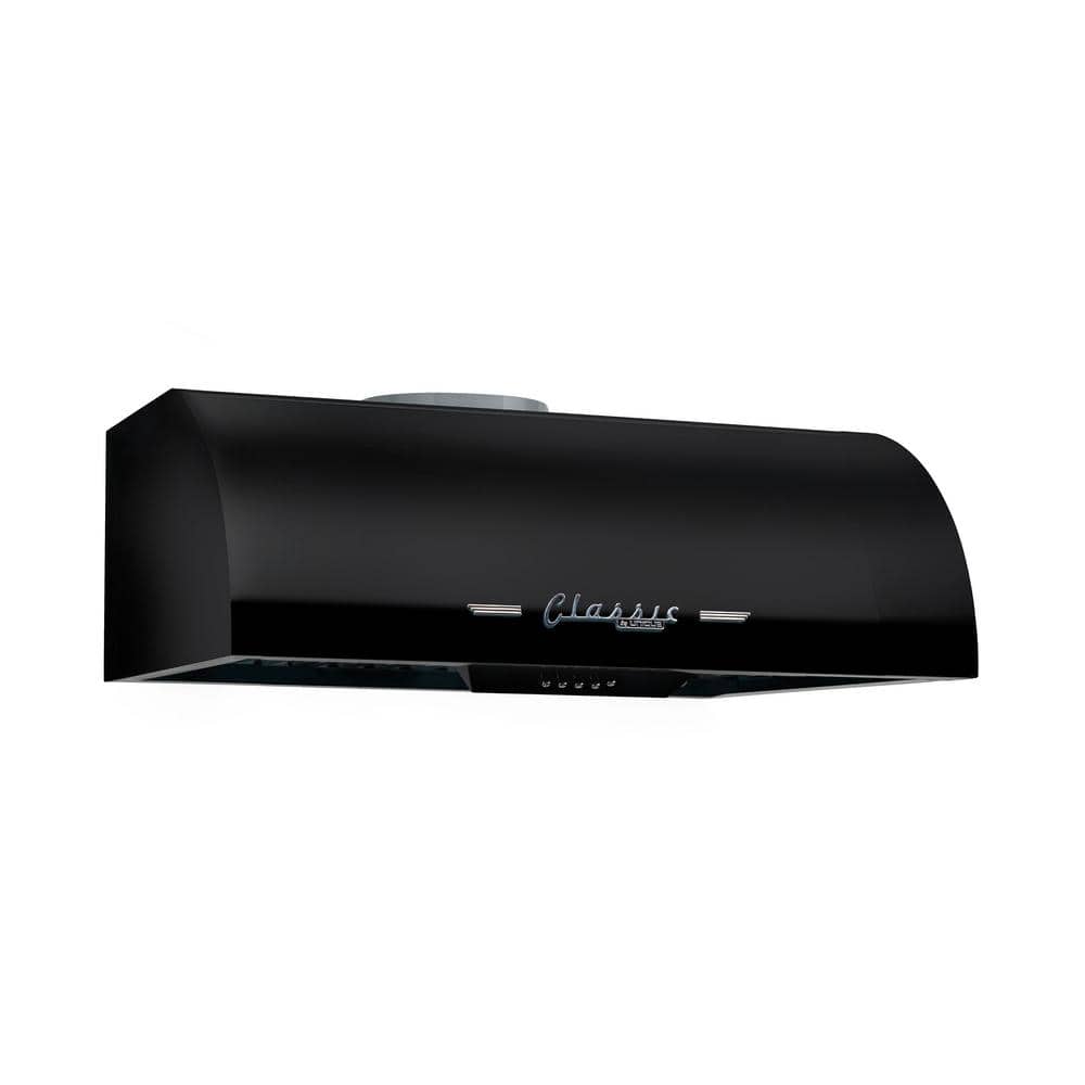 Classic Retro 24" Midnight Black Stainless Steel Under Cabinet Range Hood