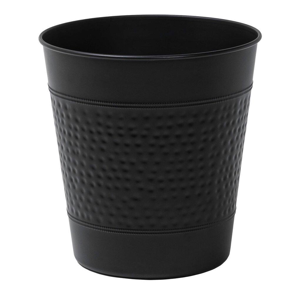 Happimess HPM1102B Asher Modern 4.13-Gallon 2-Tone Natural Wicker/Metal Cylinder Waste Basket, Chrome/Natural For Home, Bathroom, Living Room, Office, Bedroom, Kitchen