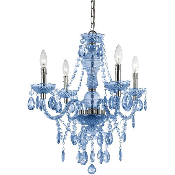 AF Lighting Naples 4-Light Blue Mini Chandelier
