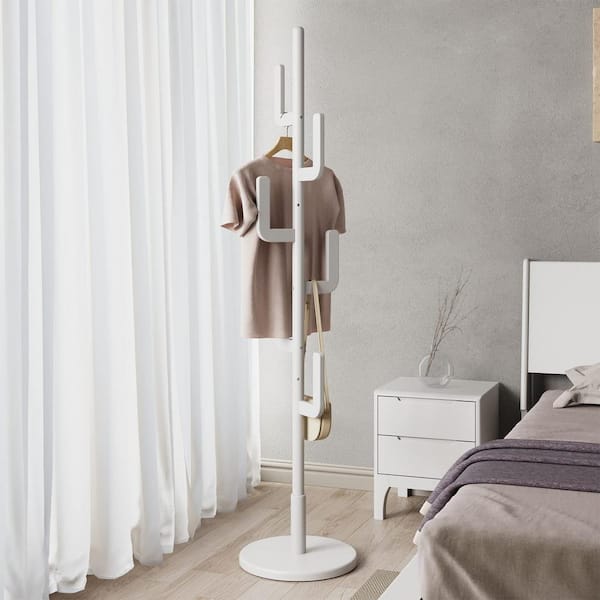 Angel Sar Walnut Unique Design Cactus Standing Coat Rack Angel Sar Walnut Unique Design Cactus Standing Coat Rack