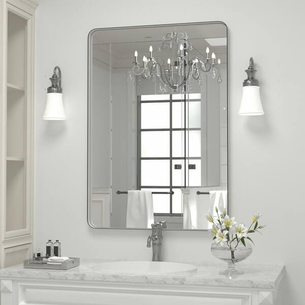 Frameless HD Quality Silver Mirror Bathroom Fixings hooks hang 2