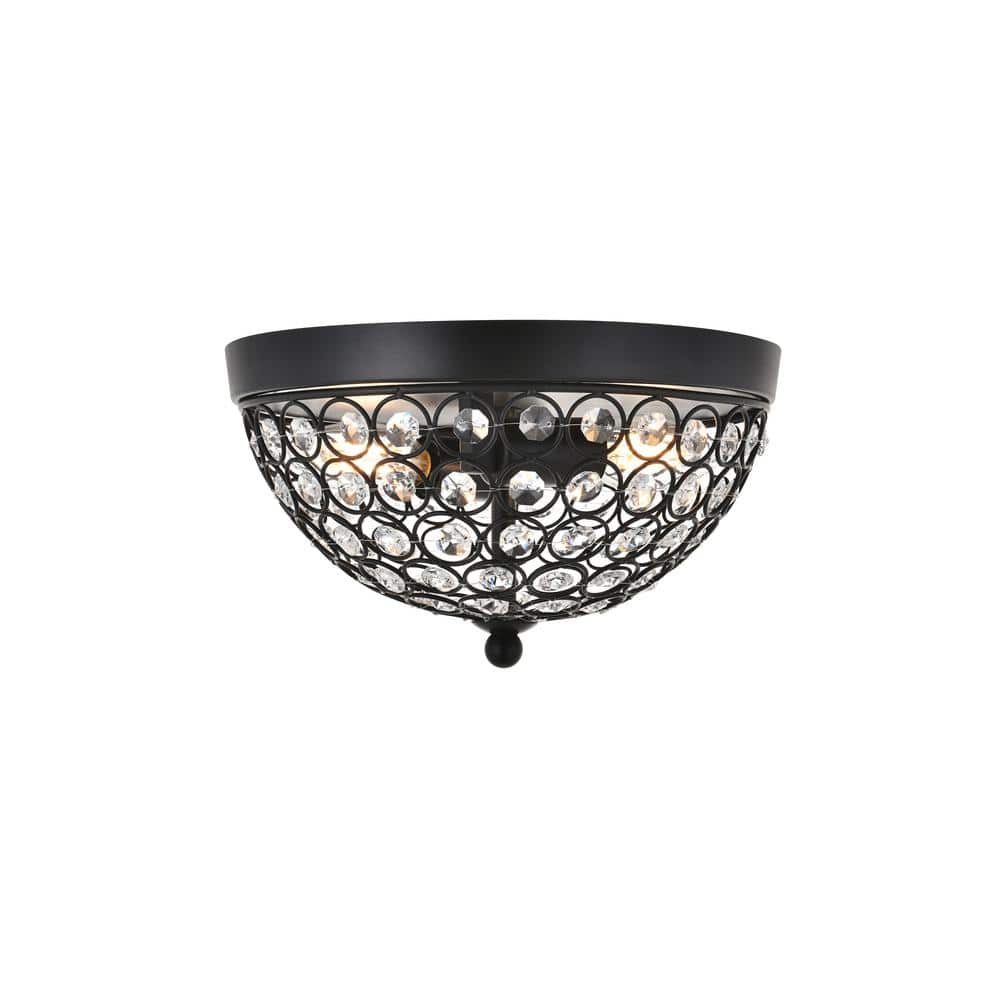 Timless Home 10 in. 2-Light Midcentury Modern/School House Matte Black And 