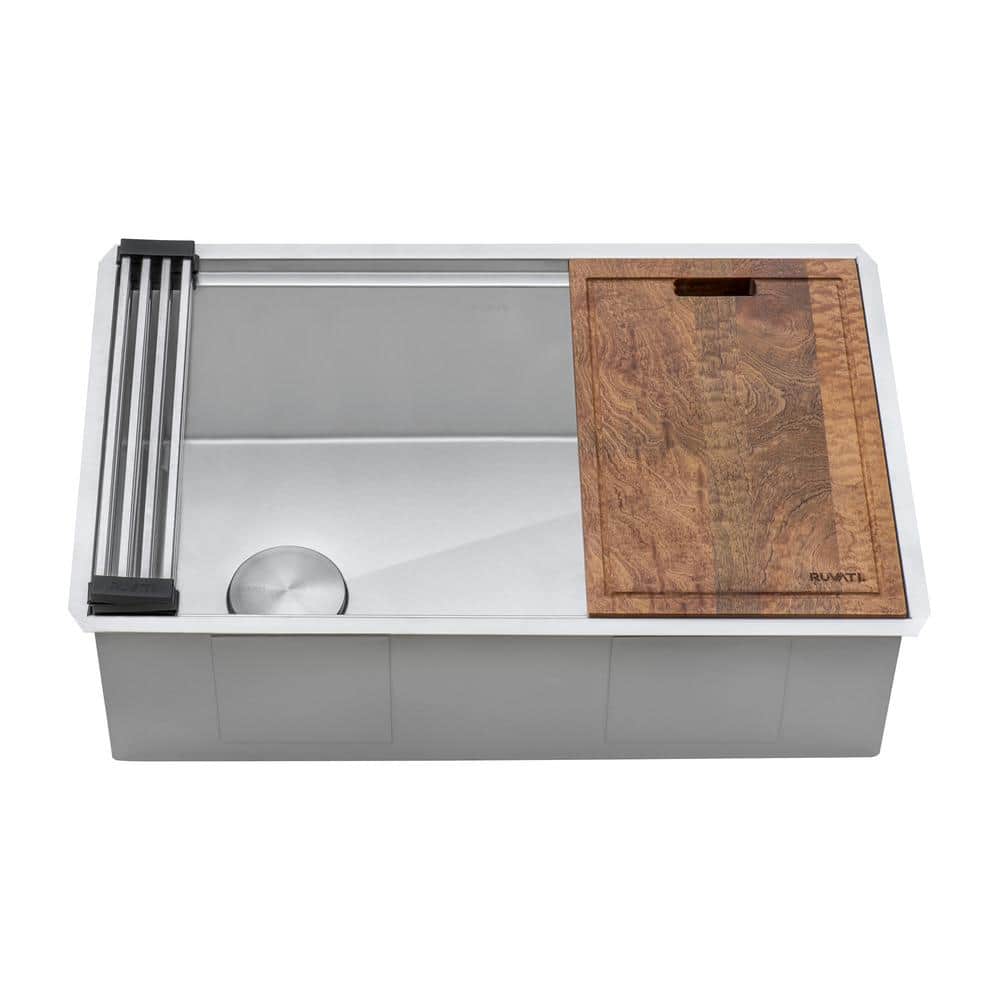 Ruvati 27" Stainless Steel Undermount Workstation Kitchen Sink