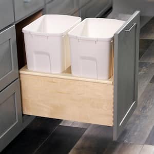 14-7/8 in. W x 19-1/4 in. H x 21 in. D Double 35 qt. White Pull Out Bottom Mount Waste Container