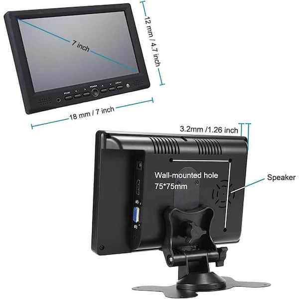 Adrinfly 7 in. HDMI VGA Monitor with IPS Display, 1080P, 60Hz