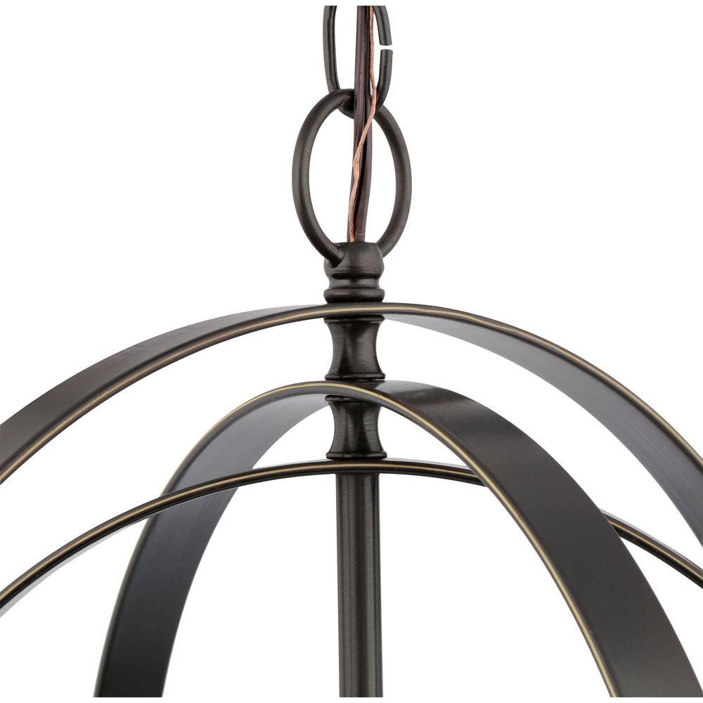 Antique Bronze 4-Light Globe Foyer Pendant
