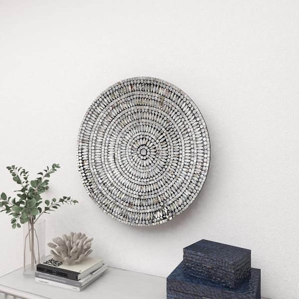 Small circle shaped frame of linear double spirals Canvas Print