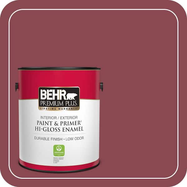 BEHR PREMIUM PLUS 1 gal. #ICC-83 Currant Jam Hi-Gloss Enamel Interior/Exterior Paint & Primer