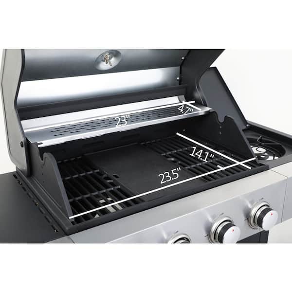 Tunearary 4-Burner Propane Stainless Steel Gas Grill in