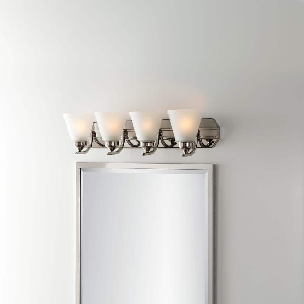 Tavish 30 in. 4-Light Brushed Nickel Classic Vanity with Frosted Glass Shade price history on PriceWatchPro