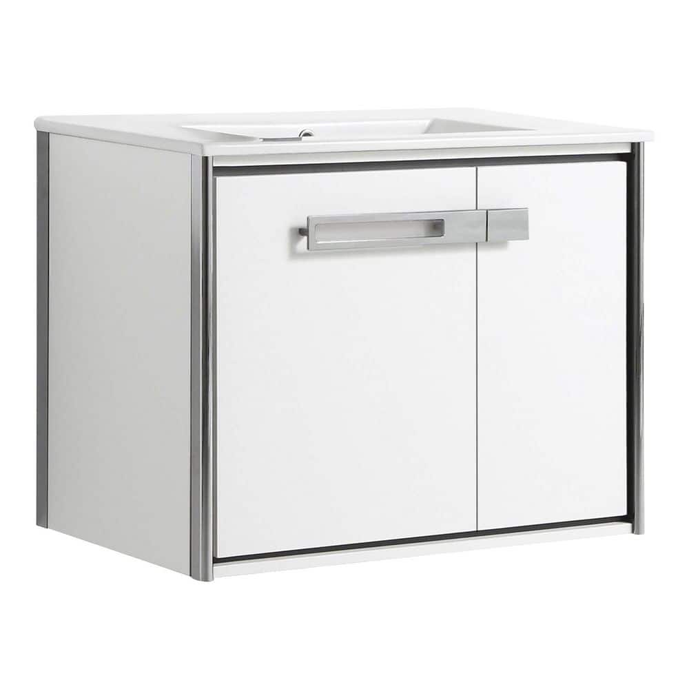 Oakville 30 in. W x 18 in. D x 23.25 in. H Wall Mounted Bathroom Vanity in Matte White with White Ceramic Sink Top price history on PriceWatchPro