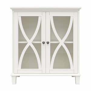 Ameriwood Home Ceana Accent Cabinet with Glass Doors, White
