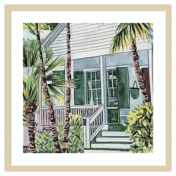 Amanti Art Palm House I by Melissa Wang 25 in. W x 25 in. H. Wood Framed Wall Art Print Framed in Brown