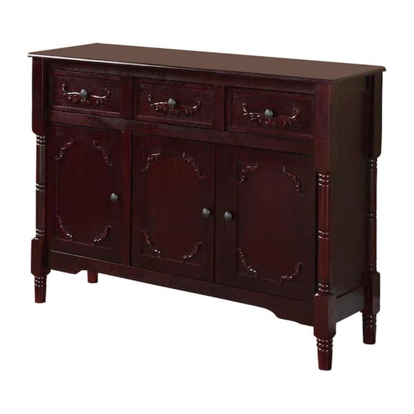 Signature Home SignatureHome Finish Dark Cherry Material Wood Emile Console Table/Buffet Dimensions: 42"W x 12"L x 31"H