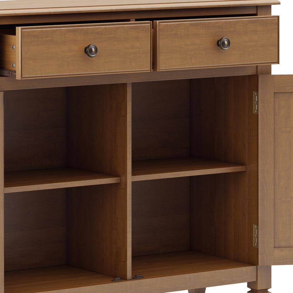 Light Golden Brown Pinewood Freestanding Accent Cabinet