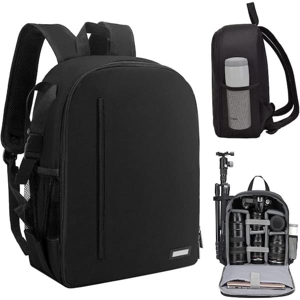 Lukyamzn Camera Backpack Bag for DSLR/SLR Mirrorless with Waterproof Multi-Functional Design and Large Capacity in Black