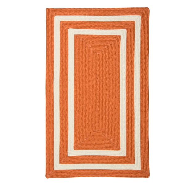 Home Decorators Collection Griffin Border Orange/White 8 ft. x 11 ft. Braided Indoor/Outdoor Patio Area Rug