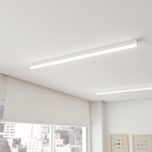 Commercial Electric 4 ft LED Garage Workshop Ceiling Strip Light Plug-In or  Hardwire 1800 Lumens Power & Linking Cord 4000K Bright White 54261141 - The  Home Depot