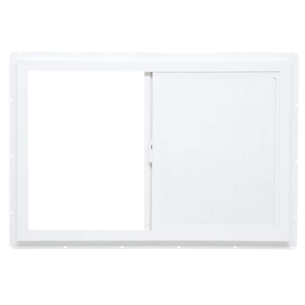 35.5 in. x 23.5 in. Utility Left-Hand Single Slider Vinyl Window Single Glass and Screen - White