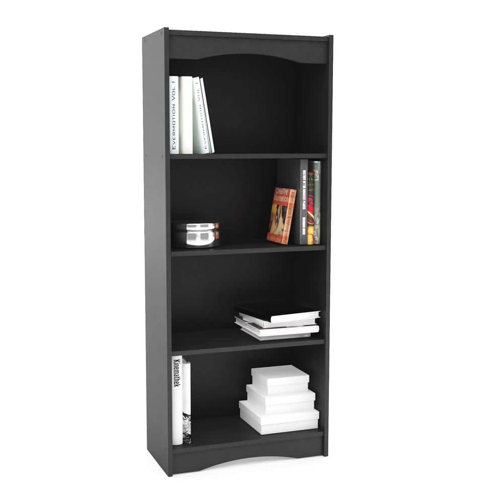 Hawthorn Midnight Black 64" Adjustable Wood Bookcase