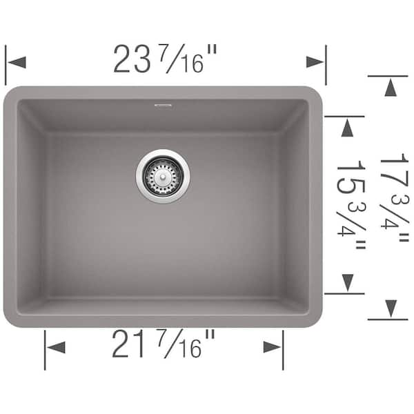 PRECIS Undermount Granite Composite 24 in. Single Bowl Kitchen Sink in Metallic Gray