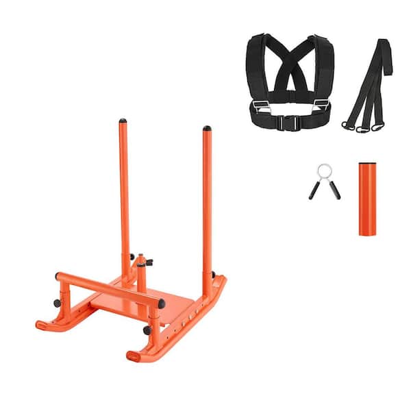 Weight Sled, Steel Power Sled, Fitness Strength Training Sleds for Athletic Exercise Speed Improvement, Orange