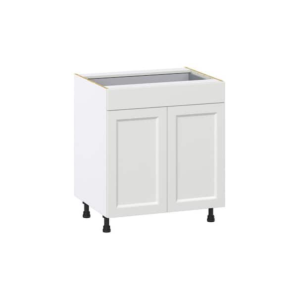 J COLLECTION Laramie 30 in. W x 24 in. D x 34.5 in. H Assembled Base Kitchen Cabinet in Painted Bright White with Drawers