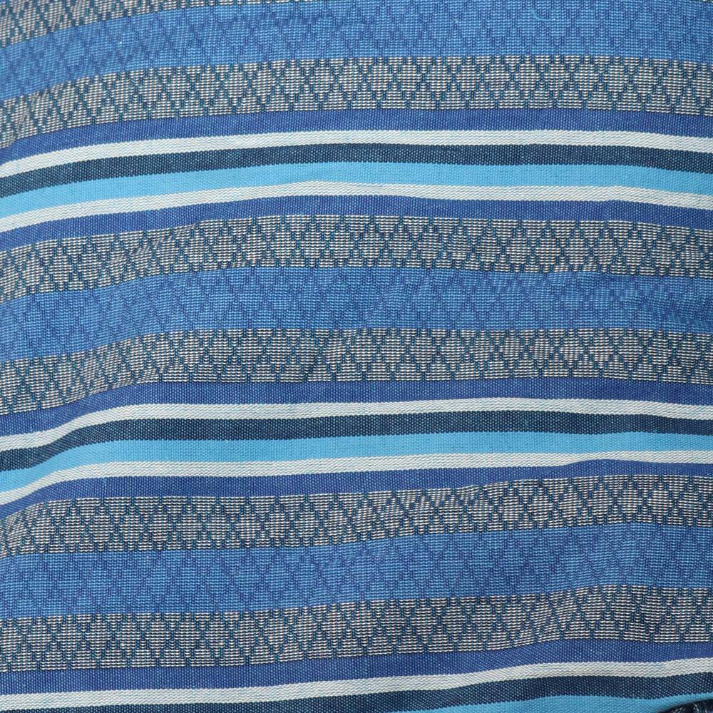 Blue Striped Polyester Hanging Hammock Chair with Cushions