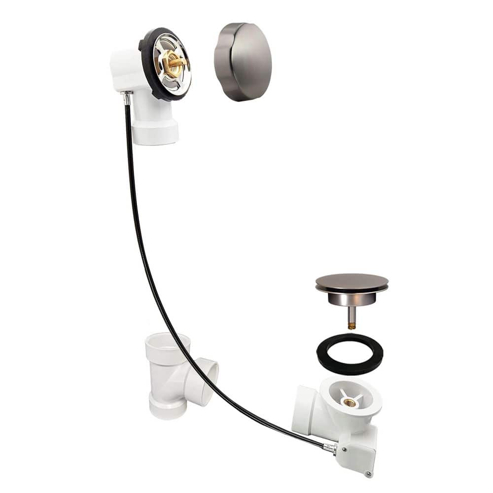 35 in. Cable Drive Bath Drain Trim with Rotary Overflow Cover Knob, Pop-Up Stopper-Sch. 40 PVC, Stianless Steel price history on PriceWatchPro