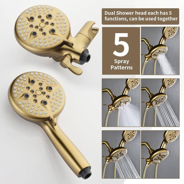Miscool Triple Handle 10-Spray Tub and Shower Faucet 1.8 GPM Dual