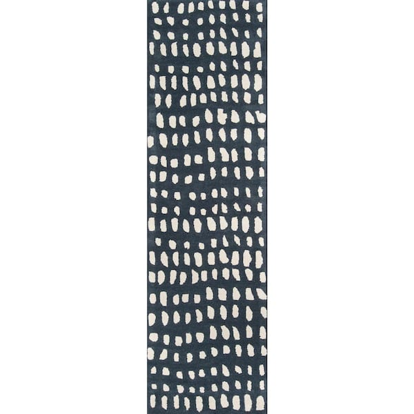 Boho Dots Blue 2 ft. x 8 ft. Indoor Runner Rug