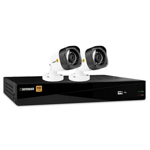 Defender 4-Channel HD 1080p 1TB Surveillance Security System and 2 Bullet Cameras with Mobile Viewing