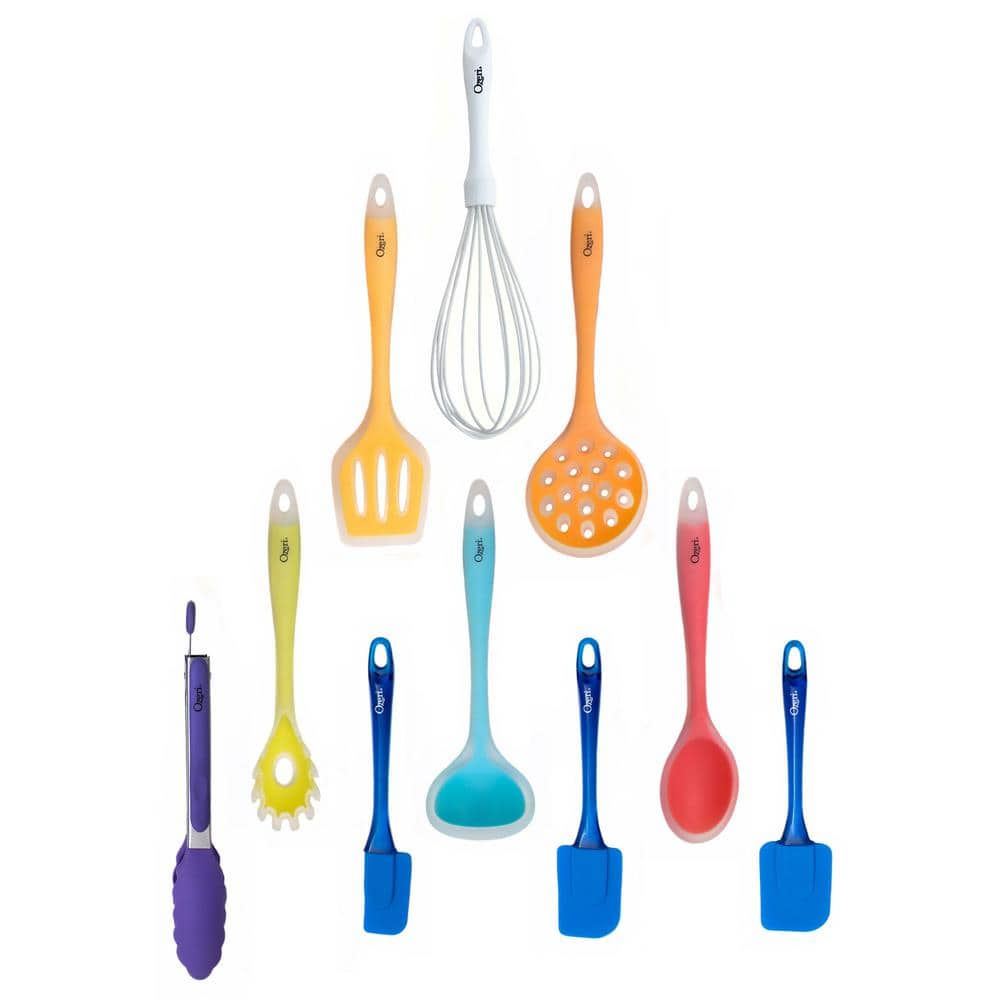 Ozeri 11-Piece Multicolor Silicone Kitchen Utensil Set with Holder