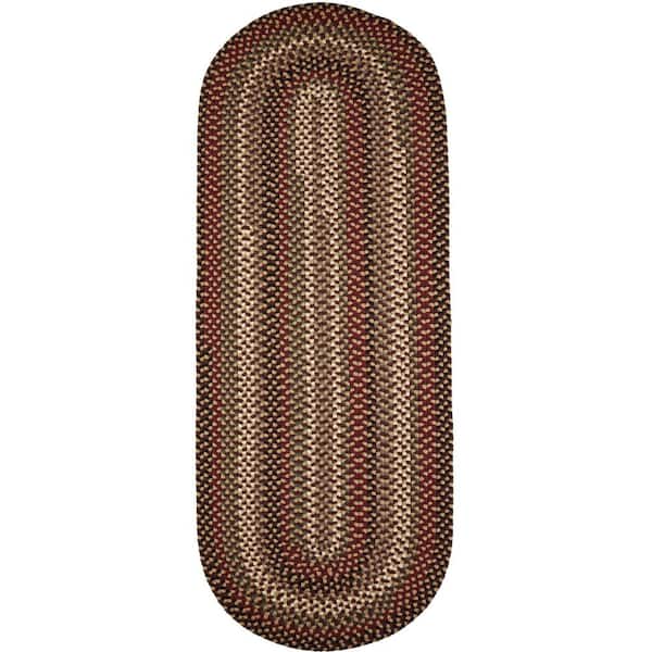 Rhody Rug Country Medley Sangria 2 ft. x 6 ft. Indoor/Outdoor Braided Runner Rug