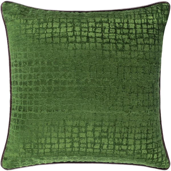 Bilzen Medium Green 18 in. x 18 in. Square Pillow Cover