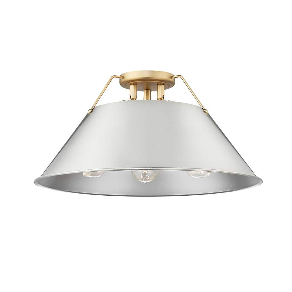 Orwell 18.75 in. 3-Light Brushed Champagne Bronze and Pewter Flush Mount price history on PriceWatchPro