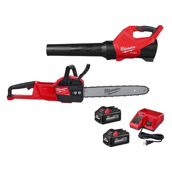 M18 FUEL 120 MPH 500 CFM 18V Brushless Cordless Handheld Blower w/Two 6.0 Ah Batteries, M18 16 in. Chainsaw, Charger