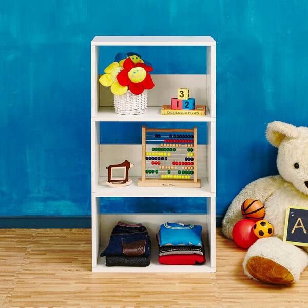 Way Basics Triplet Eco zBoard Tool Free Assembly White Open Bookcase