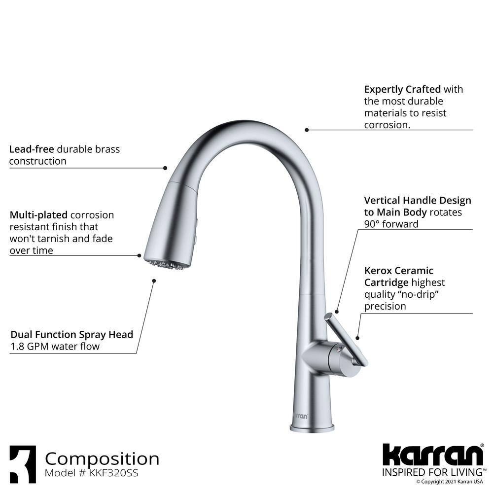 Stainless Steel Single Handle Pull Down Sprayer Kitchen Faucet