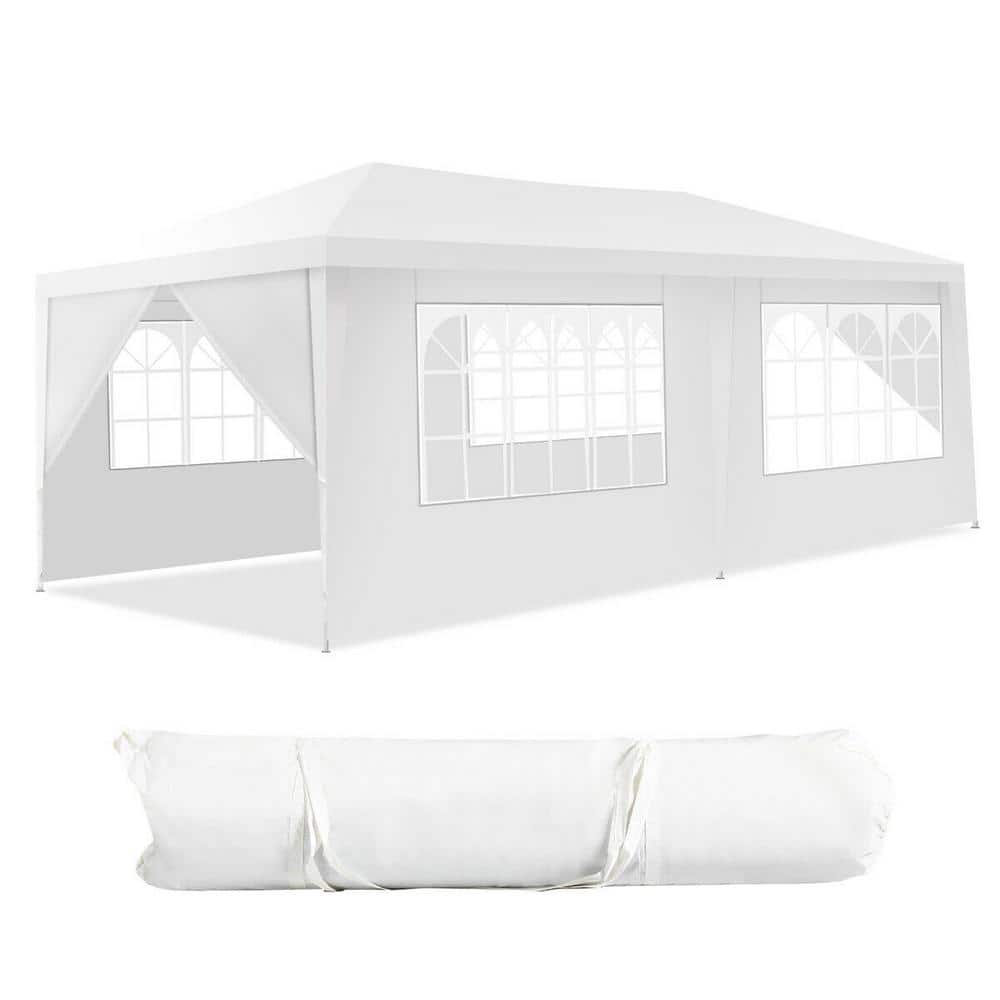 White 10' x 20' Outdoor Canopy Tent with Removable Walls